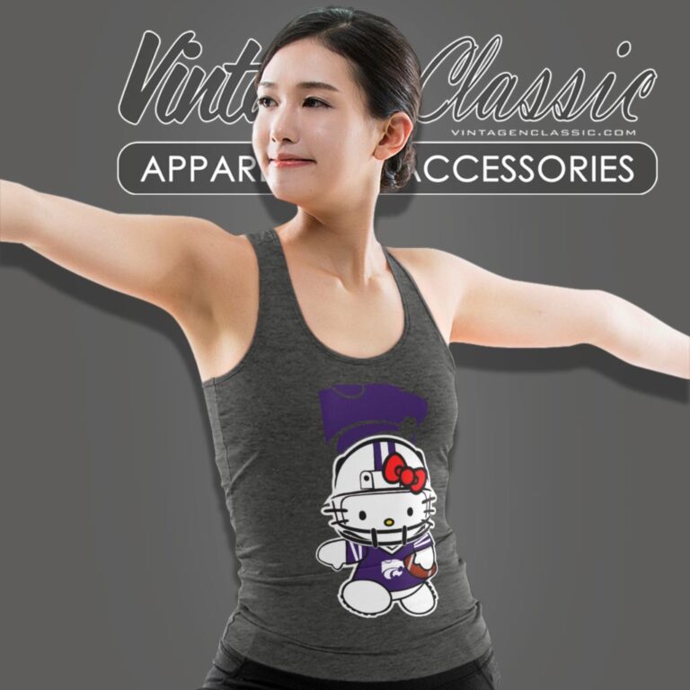 Kansas State Wildcats Hello Kitty Tank Top Racerback Kansas State Wildcats Hello Kitty Tank Top Racerback
