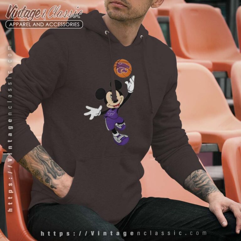 Kansas State Wildcats Mickey Basketball NCAA March Madness Hoodie Kansas State Wildcats Mickey Basketball NCAA March Madness Hoodie