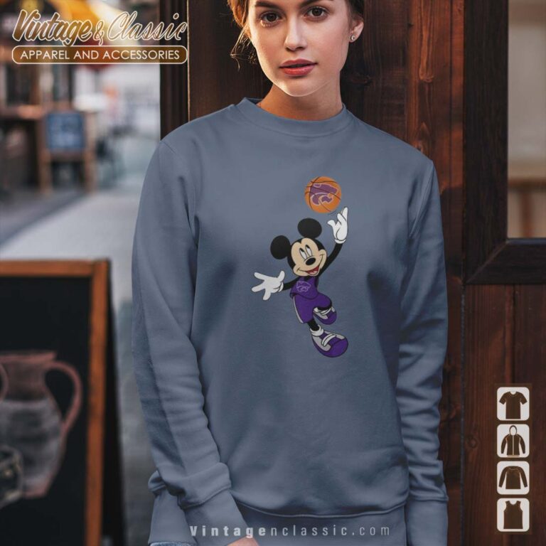 Kansas State Wildcats Mickey Basketball NCAA March Madness Sweetshirt Kansas State Wildcats Mickey Basketball NCAA March Madness Sweetshirt