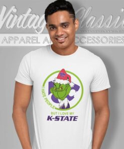 Kansas State Wildcats Ncaa Christmas Grinch Shirt I Hate People But I Love My K State T Shirt
