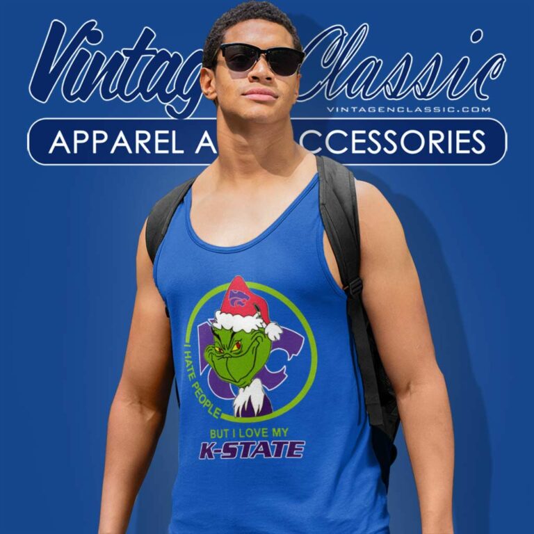 Kansas State Wildcats Ncaa Christmas Grinch Shirt I Hate People But I Love My K State Tank Top Racerback Kansas State Wildcats Ncaa Christmas Grinch Shirt I Hate People But I Love My K State Tank Top Racerback