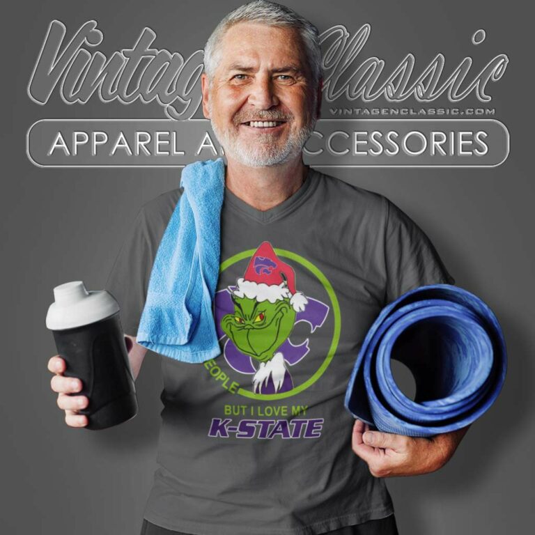 Kansas State Wildcats Ncaa Christmas Grinch Shirt I Hate People But I Love My K State V Neck TShirt Kansas State Wildcats Ncaa Christmas Grinch Shirt I Hate People But I Love My K State V Neck TShirt
