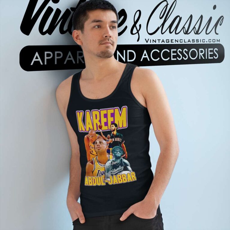 Kareem Abdul Jabbar Los Angeles Lakers Tank Top Racerback Kareem Abdul Jabbar Los Angeles Lakers Tank Top Racerback