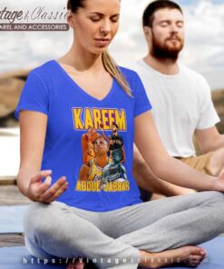 Kareem Abdul Jabbar Los Angeles Lakers V Neck TShirt