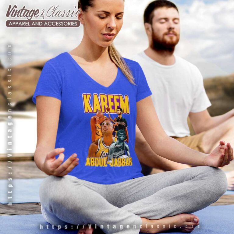 Kareem Abdul Jabbar Los Angeles Lakers V Neck TShirt Kareem Abdul Jabbar Los Angeles Lakers V Neck TShirt