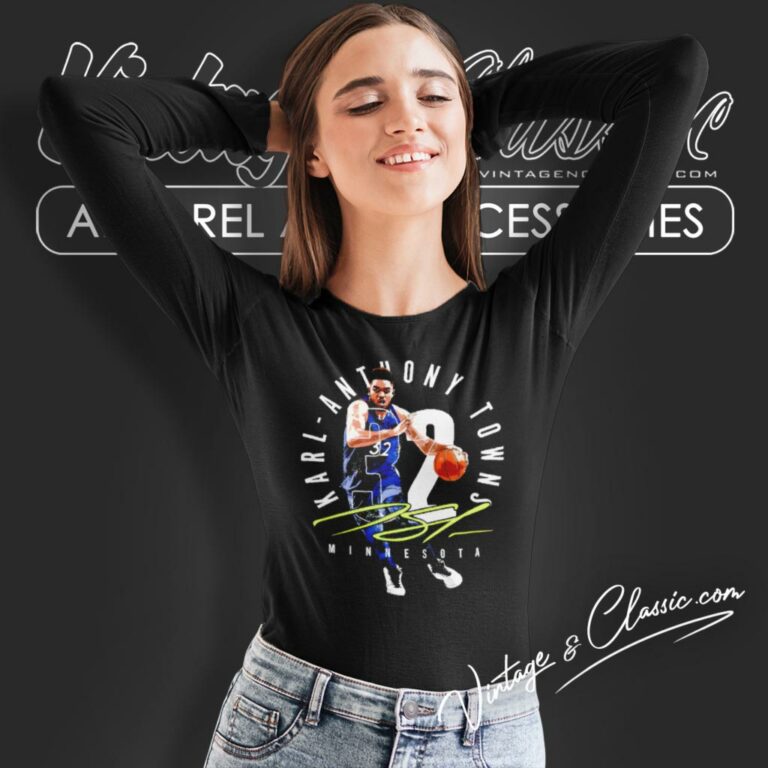 Karl Anthony Towns Minnesota Timberwolves Signature Long Sleeve Tee Karl Anthony Towns Minnesota Timberwolves Signature Long Sleeve Tee