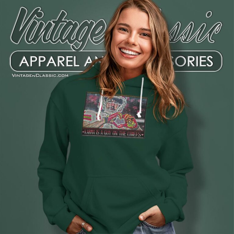 Karma Is A Guy On The Chiefs Travis Kelce Heart Hands Hoodie Karma Is A Guy On The Chiefs Travis Kelce Heart Hands Hoodie