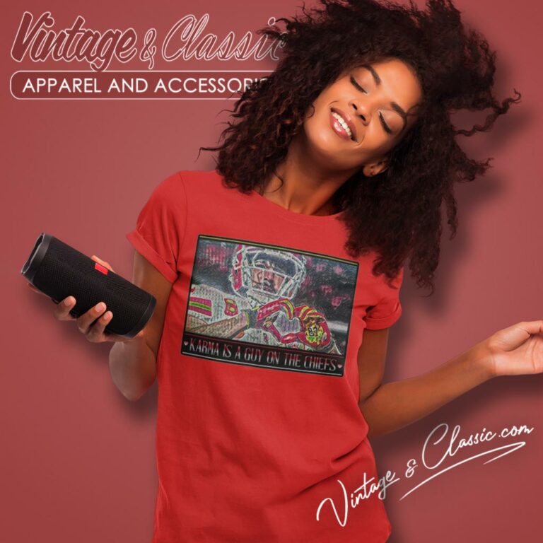 Karma Is A Guy On The Chiefs Travis Kelce Heart Hands Women T Shirt Karma Is A Guy On The Chiefs Travis Kelce Heart Hands Women T Shirt