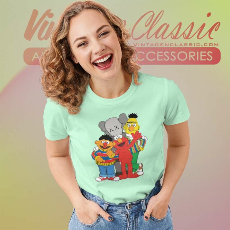 Kaws X Sesame Street Graphic Women TShirt Kaws X Sesame Street Graphic Women TShirt
