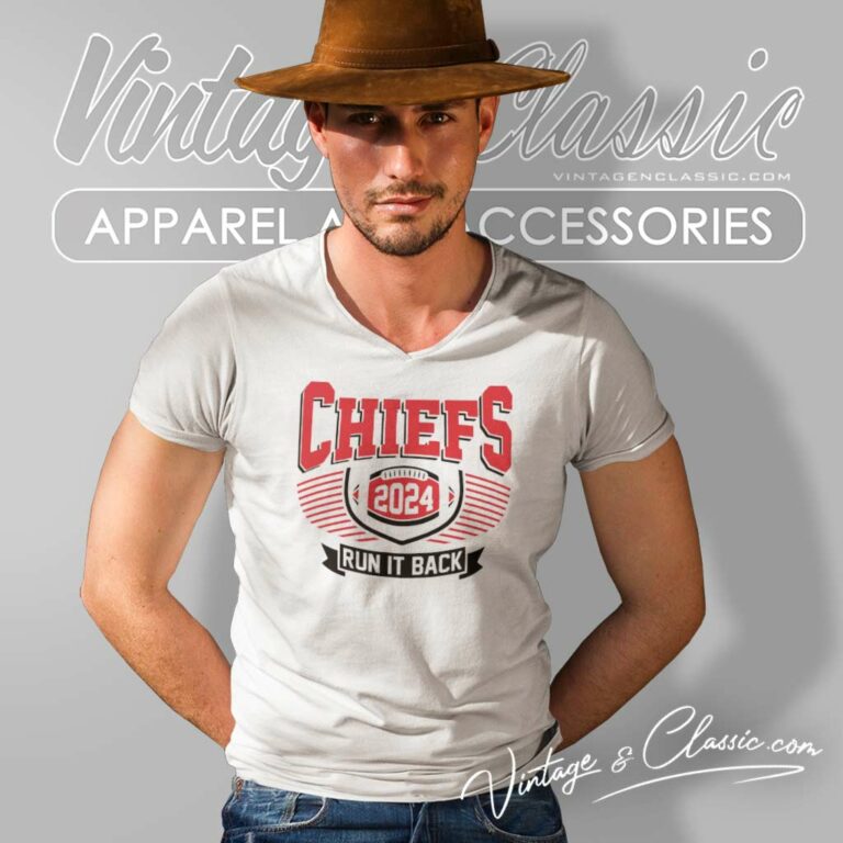 Kc Chiefs 2024 Run It Back V Neck TShirt Kc Chiefs 2024 Run It Back V Neck TShirt