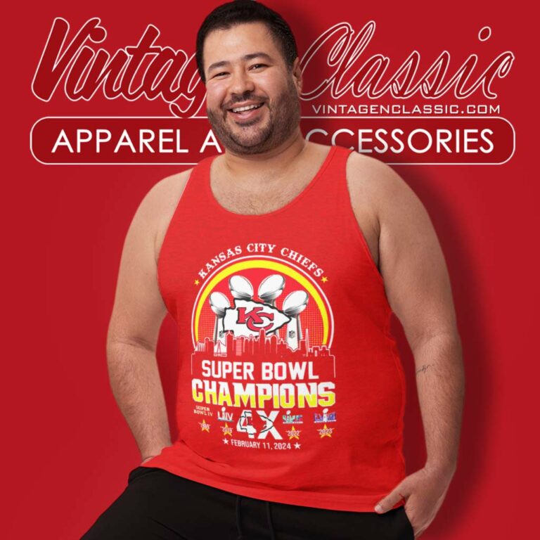 Kc Chiefs Super Bowl Champions 4x Tank Top Racerback Kc Chiefs Super Bowl Champions 4x Tank Top Racerback