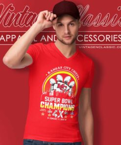 Kc Chiefs Super Bowl Champions 4x V Neck TShirt