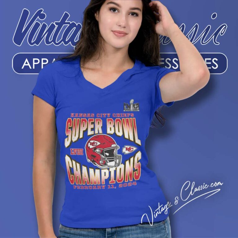 Kc Chiefs Super Bowl Lviii 2024 Champions V Neck TShirt Kc Chiefs Super Bowl Lviii 2024 Champions V Neck TShirt
