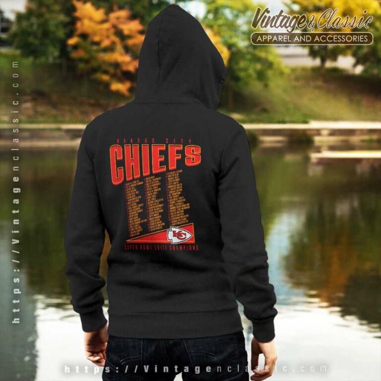 Kc Chiefs Super Bowl Lviii Champions Roster back Hoodie Kc Chiefs Super Bowl Lviii Champions Roster back Hoodie