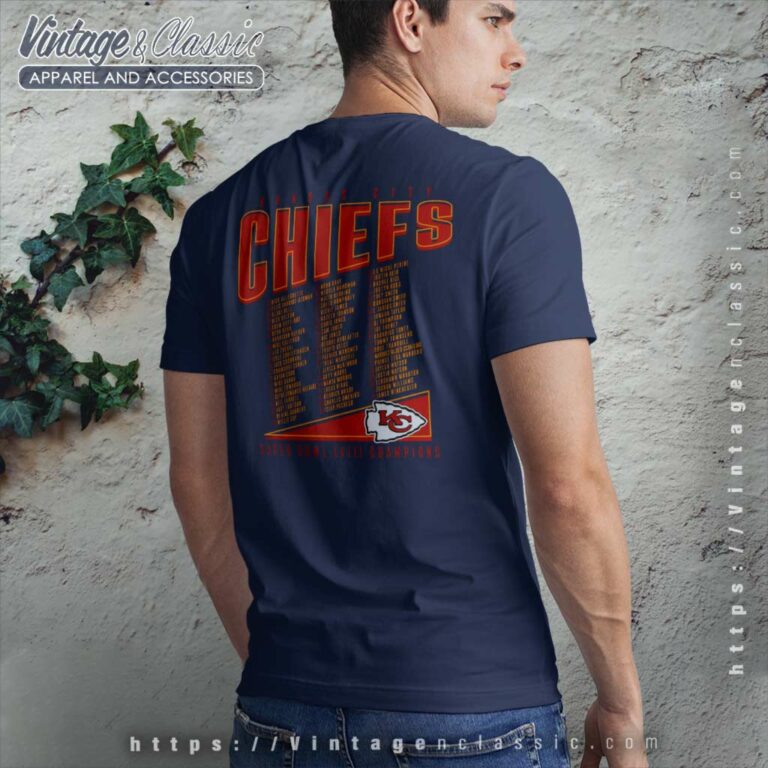 Kc Chiefs Super Bowl Lviii Champions Roster back tshirt Kc Chiefs Super Bowl Lviii Champions Roster back tshirt