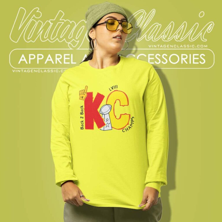 Kc Lviii Back 2 Back Super Bowl Champs Long Sleeve Tee Kc Lviii Back 2 Back Super Bowl Champs Long Sleeve Tee