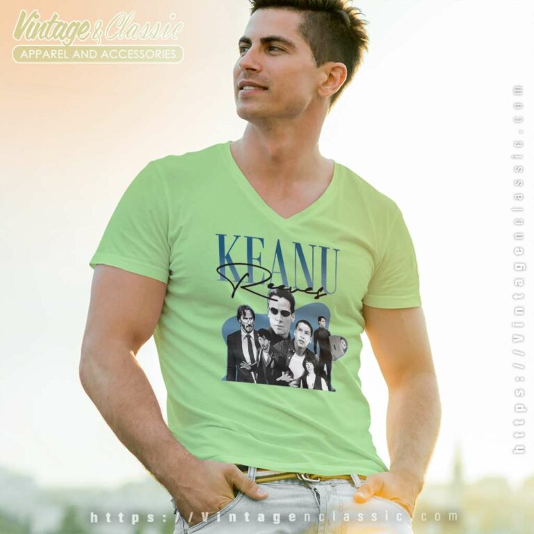 Keanu Reeves 1990 V Neck TShirt Keanu Reeves 1990 V Neck TShirt