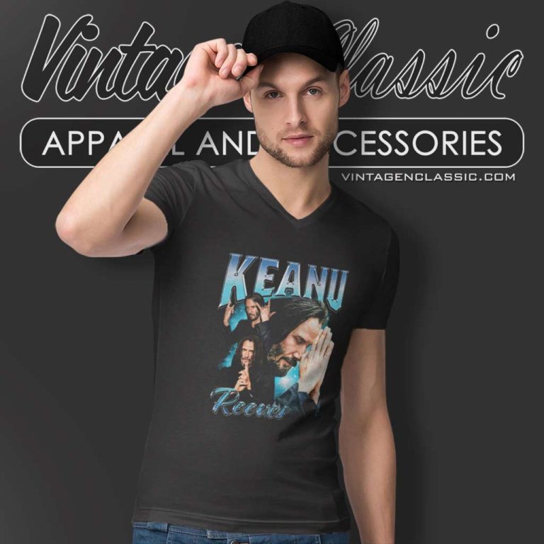 Keanu Reeves 90s Montage Shirt V Neck TShirt Keanu Reeves 90s Montage Shirt V Neck TShirt