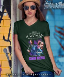 Keanu Shirt Never Underestimate A Woman V Neck TShirt
