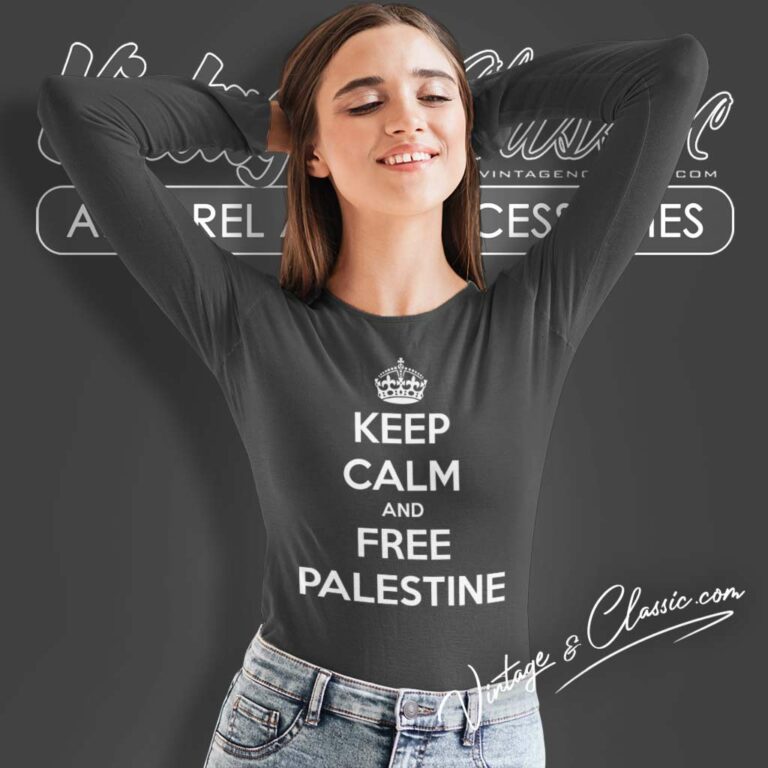 Keep Calm And Free Palestine Long Sleeve Tee Keep Calm And Free Palestine Long Sleeve Tee