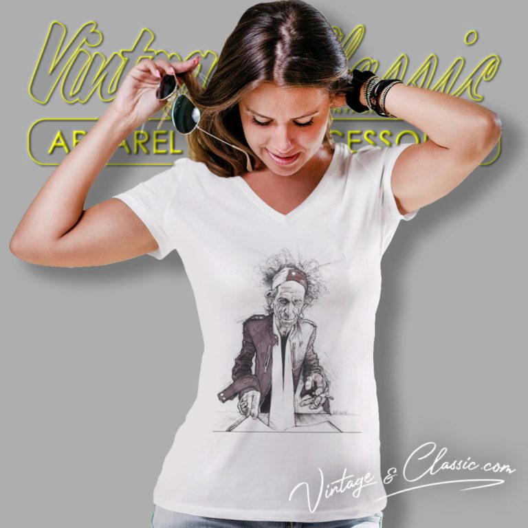 Keith Richards Art V Neck TShirt Keith Richards Art V Neck TShirt
