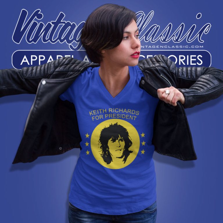 Keith Richards For President V Neck TShirt Keith Richards For President V Neck TShirt