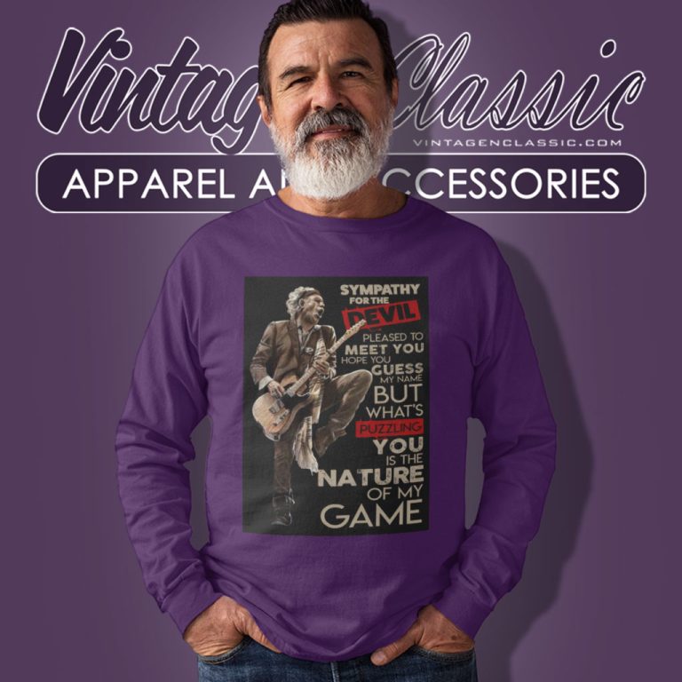 Keith Richards Shirt Sympathy For The Devil Long Sleeve Tee Keith Richards Shirt Sympathy For The Devil Long Sleeve Tee