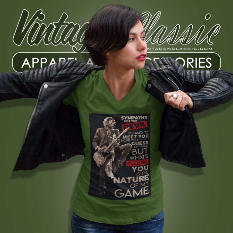 Keith Richards Shirt Sympathy For The Devil V Neck TShirt Keith Richards Shirt Sympathy For The Devil V Neck TShirt