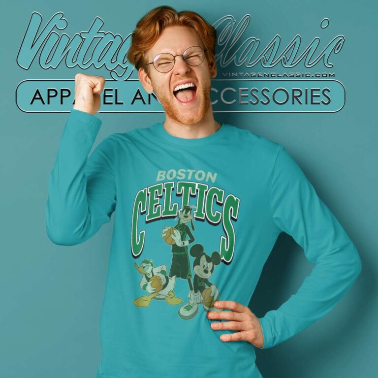 Kelly Green Boston Celtics Disney Mickey Squad Long Sleeve Tee Kelly Green Boston Celtics Disney Mickey Squad Long Sleeve Tee