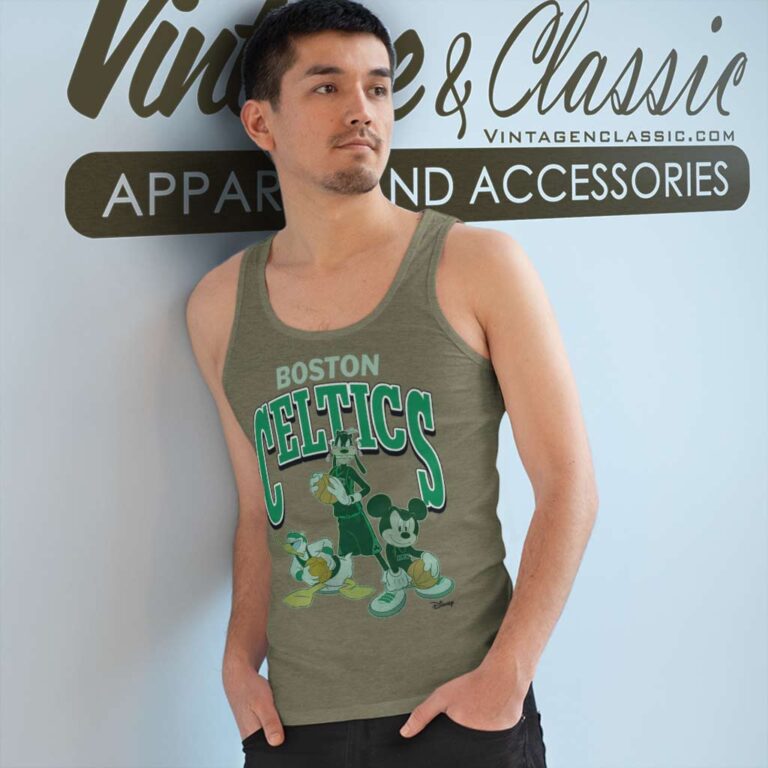 Kelly Green Boston Celtics Disney Mickey Squad Tank Top Racerback Kelly Green Boston Celtics Disney Mickey Squad Tank Top Racerback