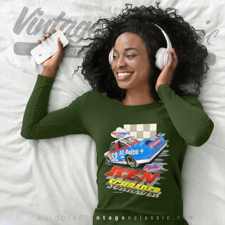 Ken Schrader 52 Ac Delco Chevrolet Nascar Long Sleeve Tee Ken Schrader 52 Ac Delco Chevrolet Nascar Long Sleeve Tee