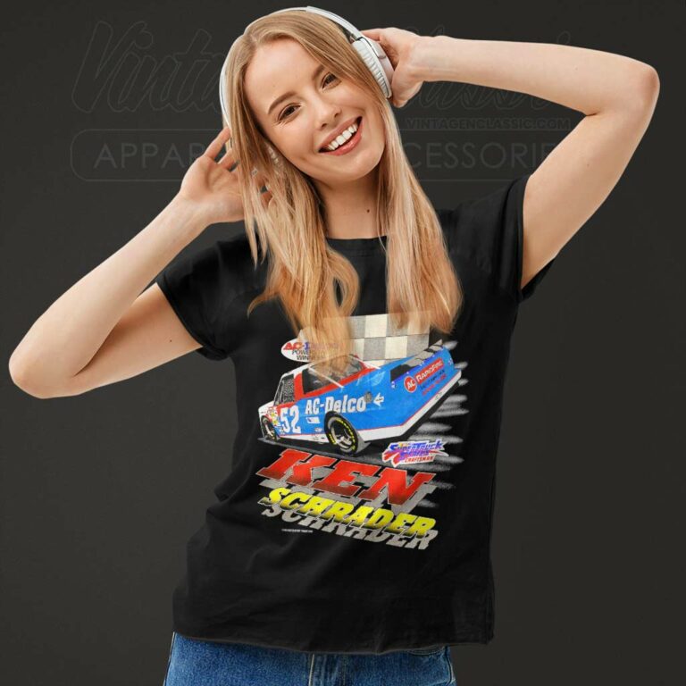 Ken Schrader 52 Ac Delco Chevrolet Nascar Women TShirt Ken Schrader 52 Ac Delco Chevrolet Nascar Women TShirt