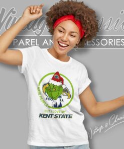Kent State Golden Flashes Ncaa Christmas Grinch Shirt I Hate People But I Love My Kent State Women TShirt