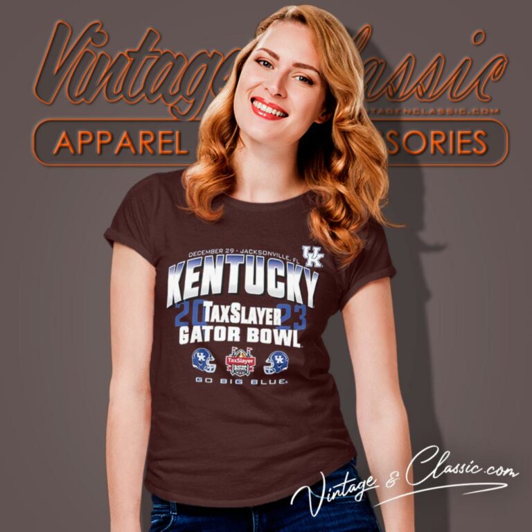 Kentucky Wildcats 2023 Taxslayer Gator Bowl Go Big Blue Women T Shirt Kentucky Wildcats 2023 Taxslayer Gator Bowl Go Big Blue Women T Shirt