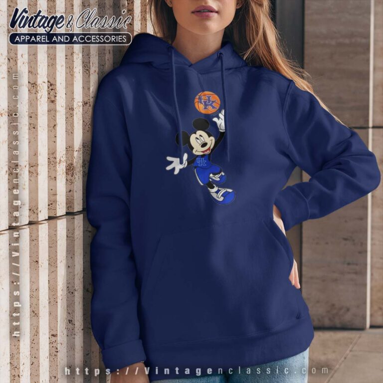 Kentucky Wildcats Mickey Basketball NCAA March Madness Hoodie Women Kentucky Wildcats Mickey Basketball NCAA March Madness Hoodie Women