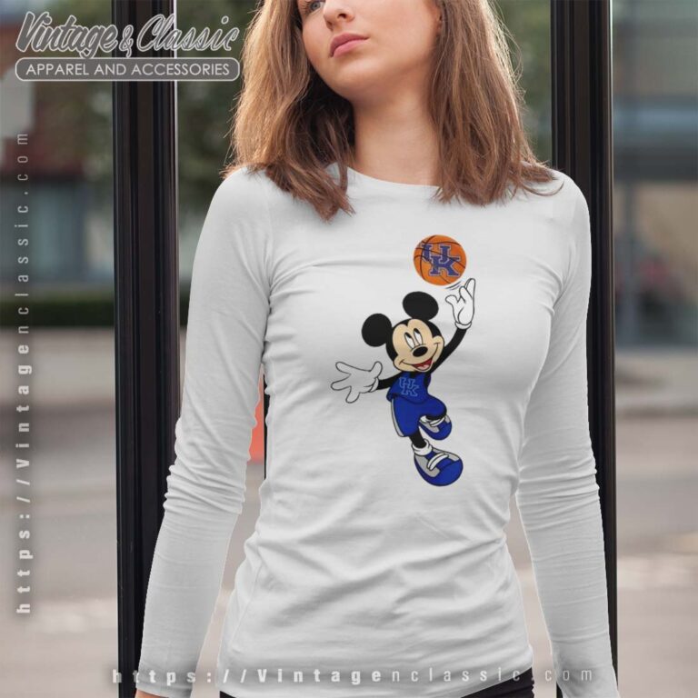 Kentucky Wildcats Mickey Basketball NCAA March Madness Longsleeves Kentucky Wildcats Mickey Basketball NCAA March Madness Longsleeves