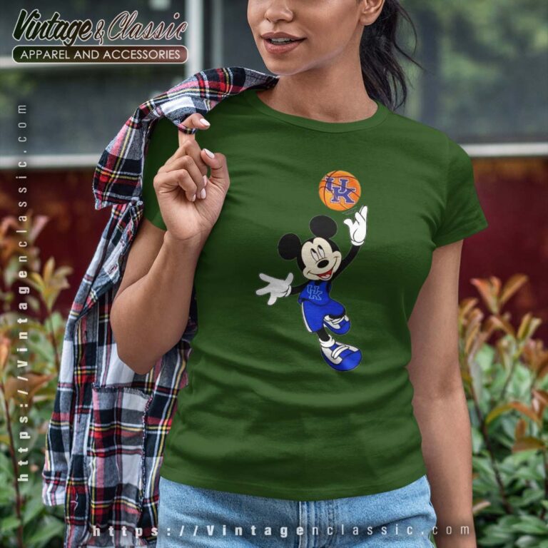 Kentucky Wildcats Mickey Basketball NCAA March Madness Tshirt Women Kentucky Wildcats Mickey Basketball NCAA March Madness Tshirt Women