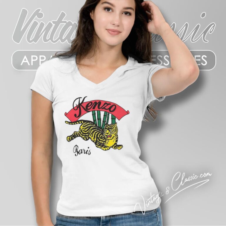 Kenzo Bamboo Tiger V Neck TShirt Kenzo Bamboo Tiger V Neck TShirt
