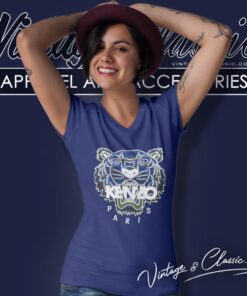 Kenzo Blue Tiger Shirt 5 Kenzo Blue Tiger V Neck TShirt