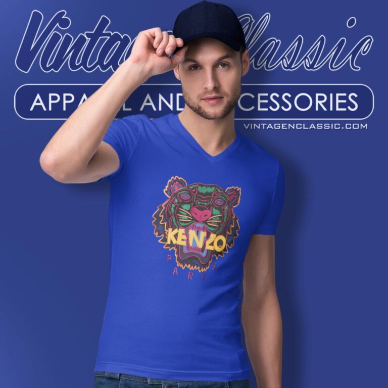 Kenzo Classic Tiger V Neck TShirt Kenzo Classic Tiger V Neck TShirt