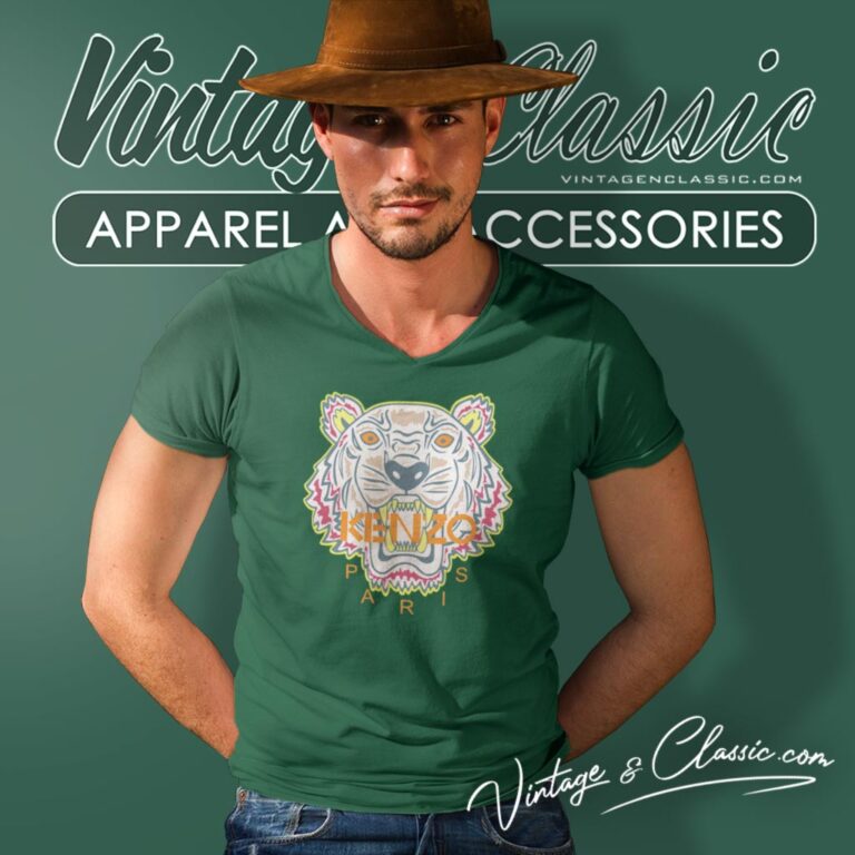 Kenzo Paris Classic Tiger V Neck TShirt Kenzo Paris Classic Tiger V Neck TShirt