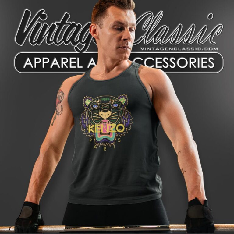 Kenzo Paris Yellow Tiger Logo Tank Top Racerback Kenzo Paris Yellow Tiger Logo Tank Top Racerback