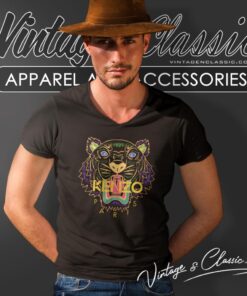 Kenzo Paris Yellow Tiger Logo Shirt 4 Kenzo Paris Yellow Tiger Logo V Neck TShirt