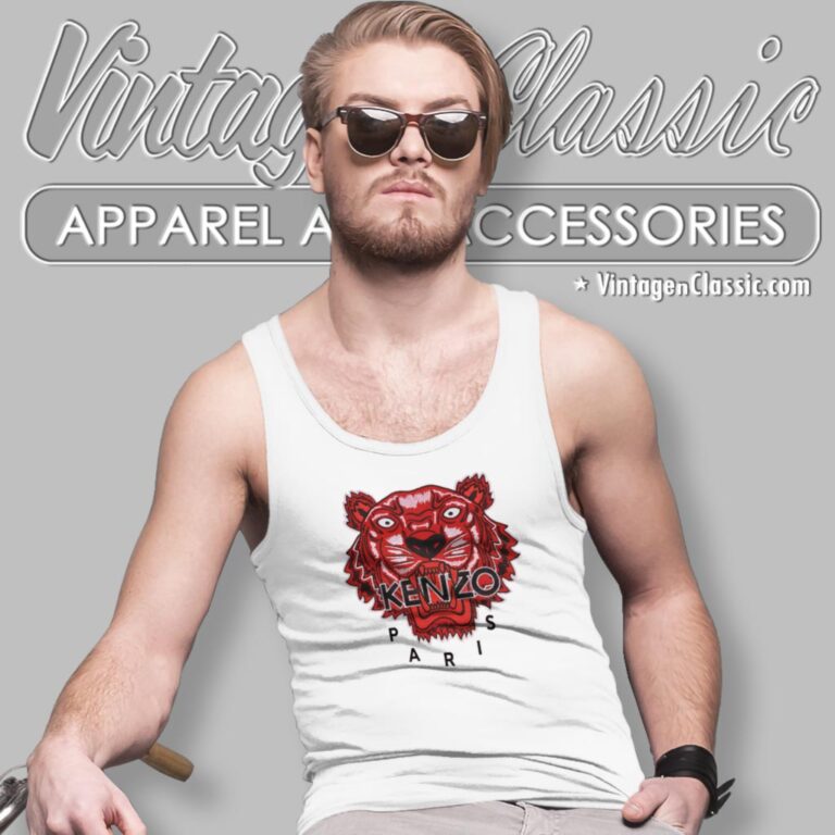 Kenzo Red Tiger Tank Top Racerback 1 Kenzo Red Tiger Tank Top Racerback 1