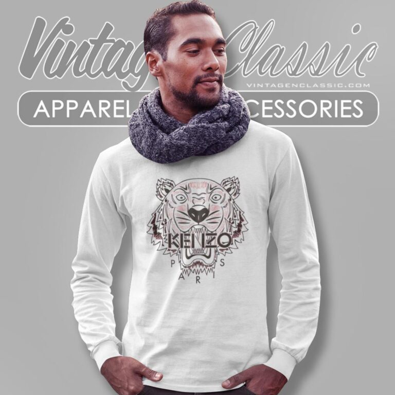 Kenzo Tiger Drawing Logo Long Sleeve Tee Kenzo Tiger Drawing Logo Long Sleeve Tee