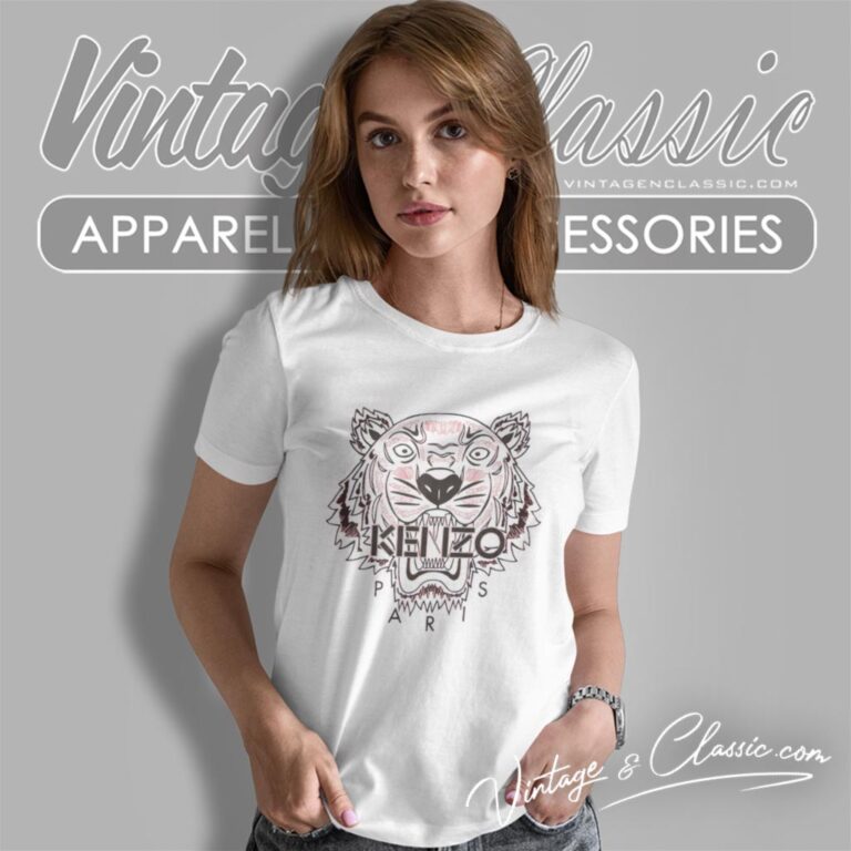 Kenzo Tiger Drawing Logo Women T Shirt Kenzo Tiger Drawing Logo Women T Shirt