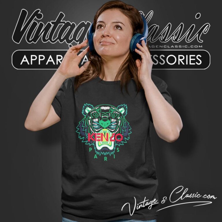 Kenzo Tiger Green Logo Women T Shirt Kenzo Tiger Green Logo Women T Shirt