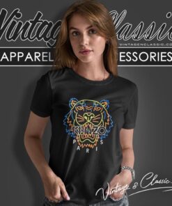 Kenzo Tiger Neon Classic Logo Shirt 5 Kenzo Tiger Neon Classic Logo Women T Shirt