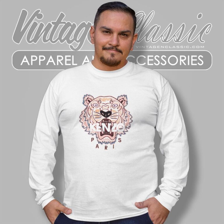 Kenzo Tiger Print Logo Long Sleeve Tee Kenzo Tiger Print Logo Long Sleeve Tee