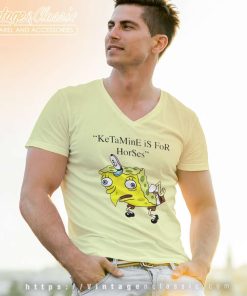 Ketamine Is For Horses Spongebob Squarepants V Neck TShirt